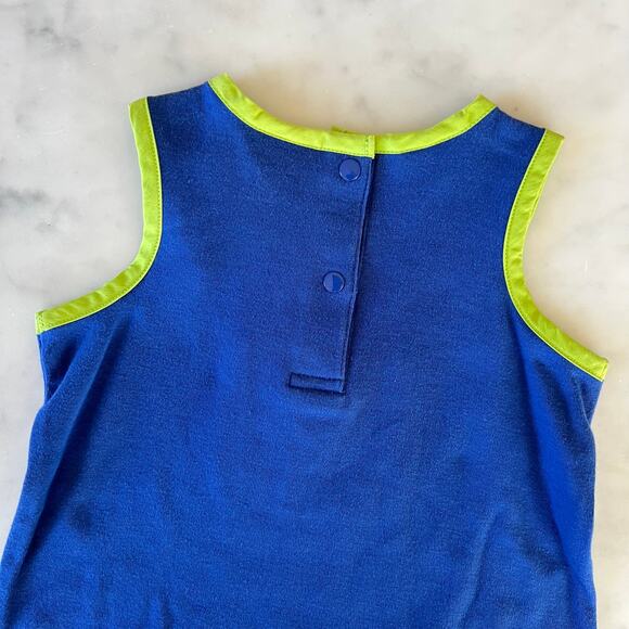 Vintage Y2K Hawaii Surf Hibiscus Flower Blue and Green Sleeveless Romper / 12 M - Picture 7 of 7